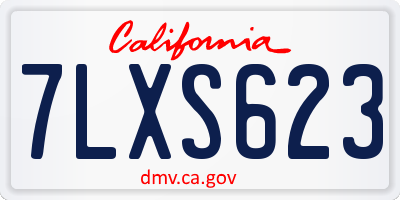 CA license plate 7LXS623