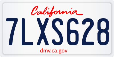 CA license plate 7LXS628