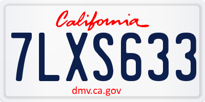 CA license plate 7LXS633