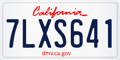 CA license plate 7LXS641