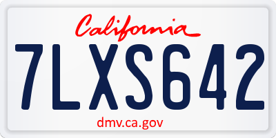 CA license plate 7LXS642