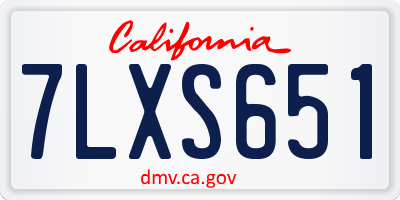 CA license plate 7LXS651