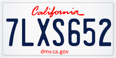 CA license plate 7LXS652