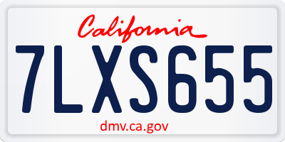 CA license plate 7LXS655
