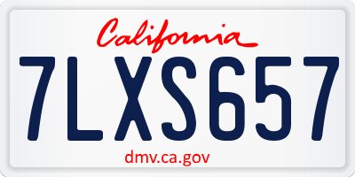 CA license plate 7LXS657