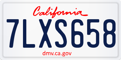 CA license plate 7LXS658