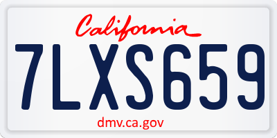 CA license plate 7LXS659