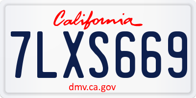 CA license plate 7LXS669
