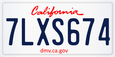 CA license plate 7LXS674
