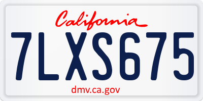 CA license plate 7LXS675