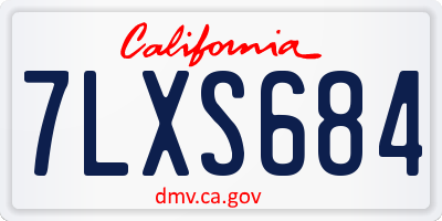 CA license plate 7LXS684