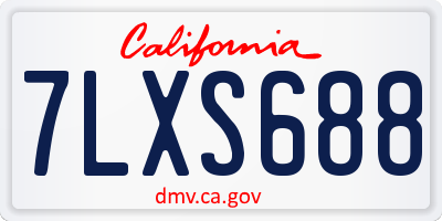 CA license plate 7LXS688