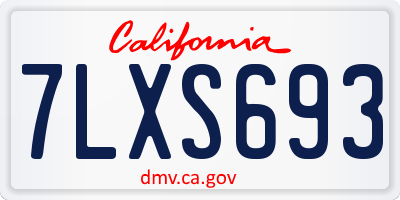 CA license plate 7LXS693