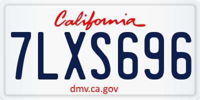 CA license plate 7LXS696