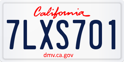 CA license plate 7LXS701