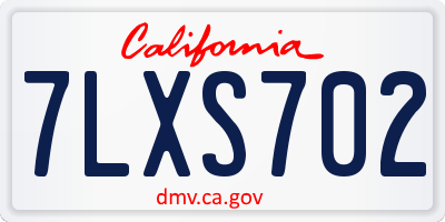 CA license plate 7LXS702