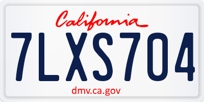 CA license plate 7LXS704