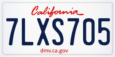 CA license plate 7LXS705