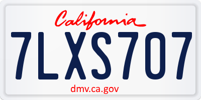 CA license plate 7LXS707