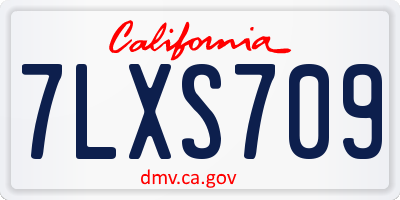 CA license plate 7LXS709