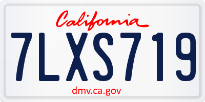 CA license plate 7LXS719