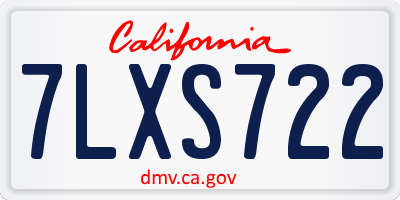 CA license plate 7LXS722