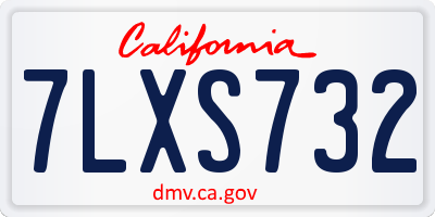 CA license plate 7LXS732