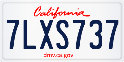 CA license plate 7LXS737
