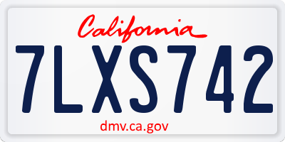 CA license plate 7LXS742