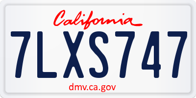 CA license plate 7LXS747
