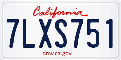 CA license plate 7LXS751
