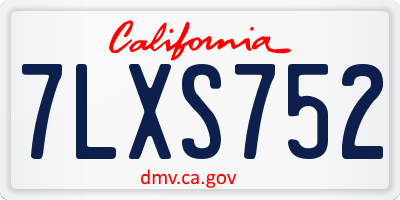 CA license plate 7LXS752