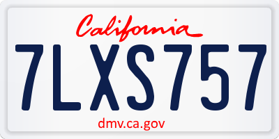 CA license plate 7LXS757