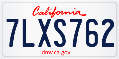 CA license plate 7LXS762