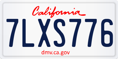 CA license plate 7LXS776