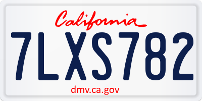 CA license plate 7LXS782