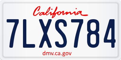 CA license plate 7LXS784