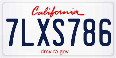 CA license plate 7LXS786