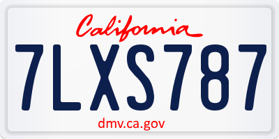 CA license plate 7LXS787