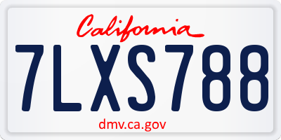 CA license plate 7LXS788