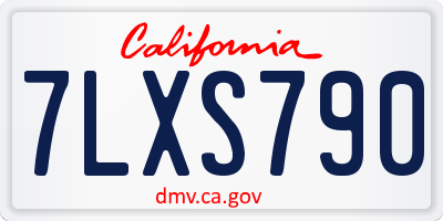 CA license plate 7LXS790