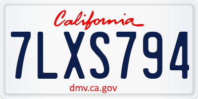CA license plate 7LXS794