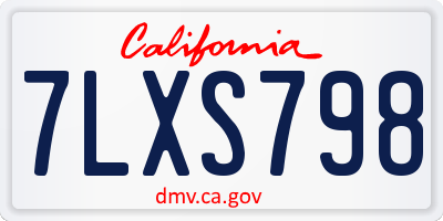 CA license plate 7LXS798