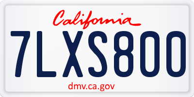 CA license plate 7LXS800