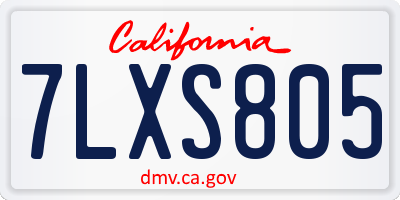CA license plate 7LXS805