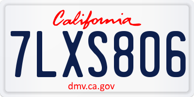 CA license plate 7LXS806