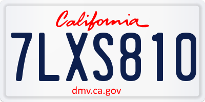 CA license plate 7LXS810