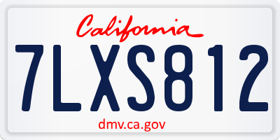 CA license plate 7LXS812
