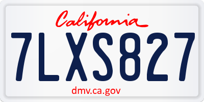 CA license plate 7LXS827