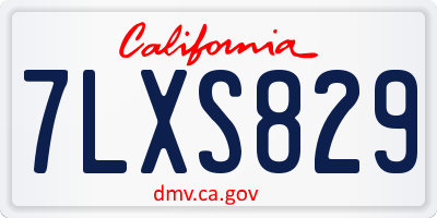 CA license plate 7LXS829